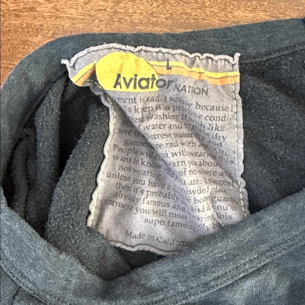 Aviator Nation Black Sweatshirt with Yellow Smiley - Picture 2 of 3